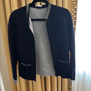 Reiss Navy Blazer in unique jersey knit
